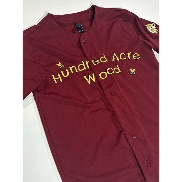 Walt Disney Winnie The Pooh Baseball Jersey XS Red Hundred Acre Wood Embroidered - Picture 5 of 11